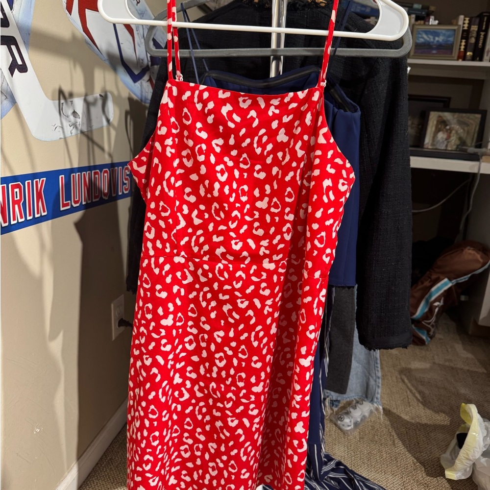 Aqua Red and White Mini Dress
